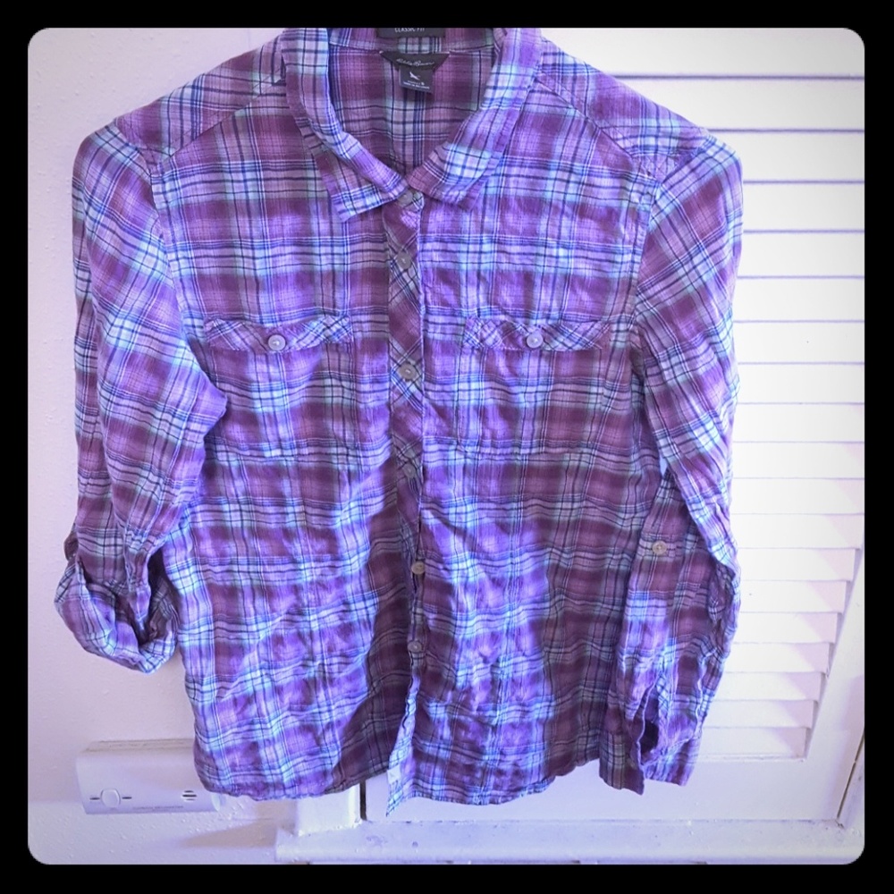Eddie Bauer plaid button up
